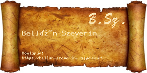 Bellán Szeverin névjegykártya